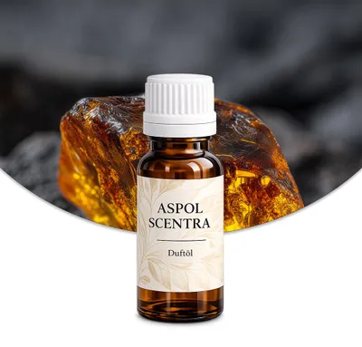 Produktbild von Aspol Scentra Schwarzer Amber UFIREADY Duftöl für Kerzen 10 ml, KI-generiertes Bild