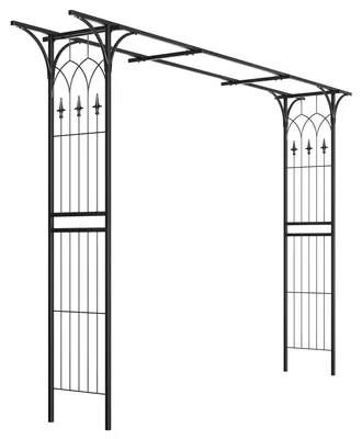 Produktbild von ALEOS XXL Rosenbogen Rankhilfe Pergola aus Metall schwarz Modell 5040