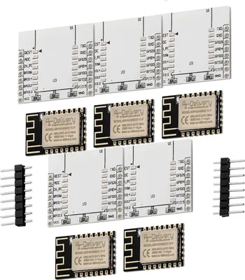 Immagine prodotto di AZ-Consegna Microcontrollore ESP8266 ESP-12F versione migliorata di ESP-12E, modulo WLAN WIFI seriale senza fili per Raspberry Pi e microcontrollore con scheda di adattamento gratuita, 5x set