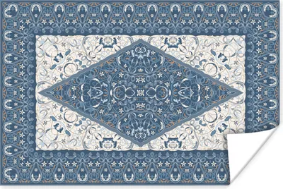 Produktbild von MuchoWow® Poster Teppich - Perserteppich - Blau 180x120 cm - Fotoplakat