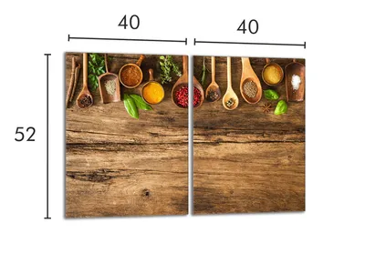 Imagen del producto de Plato de vidrio protector para cocina, 2 unidades, 40x52 cm. Especias