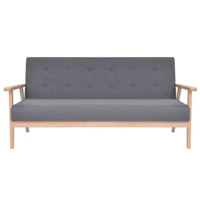Produktbild von vidaXL 3-Sitzer Sofa Stoff Dunkelgrau