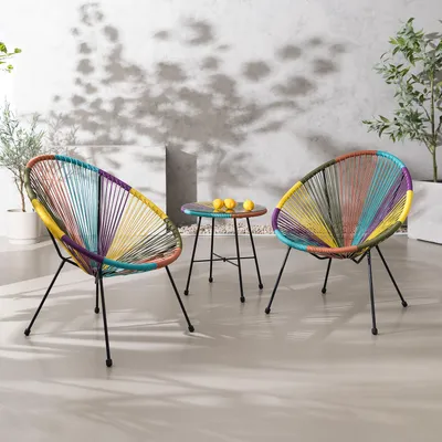 Produktbild von home24 Sitzgruppe - 3-teilig - Stahl / Polyrattan