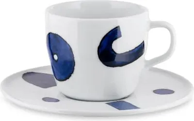 Zdjęcie produktu dla Alessi Yunokiware, zestaw filiżanek do kawy z podstawkami, 4 sztuki (numer artykułu: NF08/87S, EAN: 8003299484850)