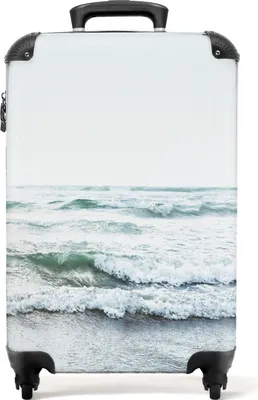 Produktbild von NoBoringSuitcases.com® Koffer Handgepäck Trolley Rollkoffer Kleine Reisekoffer mit 4 Rollen - Meer - Wellen - Natur - Wasser - Strand - Cabin Size < 55x40x23 cm & 55x40x20 cm - Fotokoffer - Kabinenkoffer - BoardgepäckHandgepäck Koffer 55x35x20 cm, 36L,