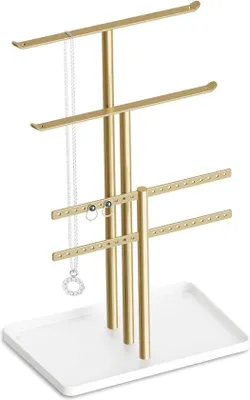 Produktbild von Famanu Schmuckorganizer 32 cm groß - 4 Ebenen, robuster Schmuckhalter für Reisen
