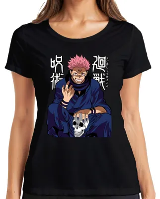 Obrázek produktu pro Sukuna Jujutsu Kaisen Demon Skull Anime Scary Gloomy Dámské tričko, černá, S