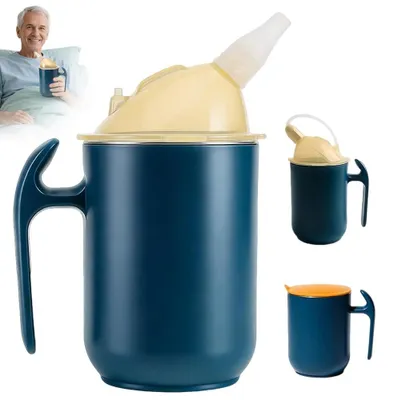 Produktbild von 3-in-1 Trinkbecher für Senioren, auslaufsicher, 400 ml, Edelstahl