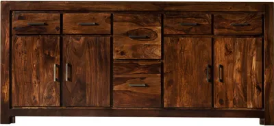 Image de MASSIVMOEBEL24 | Buffet 200x45 Palissandre laqué Life honey METRO LIFE #134