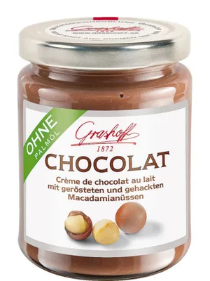 Produktbild von Schoko-Creme CHOCOLAT mit Milchschokolade & Macadamianüssen von Grashoff, 235g