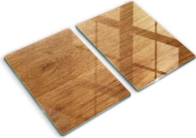 Produktbild von Abdeckung Glas - Küchenabdeckung - 2x40x52 cm - Abdeckplatte -Holzbrettstruktur