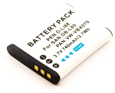 Produktbild von Akku für Sanyo Xacti VPC-X1200 Li-Ion 3,7 Volt 620 mAh schwarz.