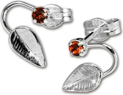 Image de SilberDream Boucles d'oreilles pour femmes Argent rouge Feuille Zirconia Boucles d'oreilles SDO531R