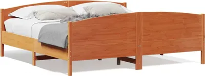 Produktbild von CLORIS Massivholzbett mit Kopfteil - Wachsbraun 180x200 cm Kiefer - Klassische Betten LL0000256323