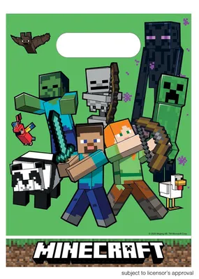 Produktbild von Offizielles Minecraft Lizenzprodukt: Partytüten für Kindergeburtstage, 6 Stück