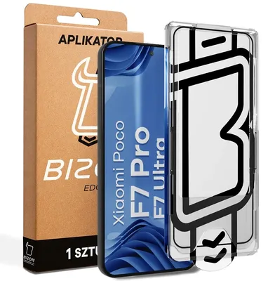 Produktbild von Gehärtetes Glas mit Applikationsrahme für Xiaomi POCO F7 Pro / F7 Ultra, Bizon Glass Aplikator Edge, 1 Set