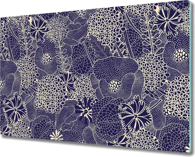 Produktbild von Glas Schneidebrett Herdabdeckplatten Schneideplatten - 80x52 cm - Vintage Blumen