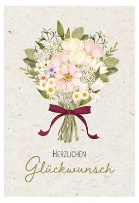 Produktbild von Brunnen Faltkarte aus Naturpapier, mit Goldfolie veredelt, 16,2 x 11,4 cm, 6 Stück