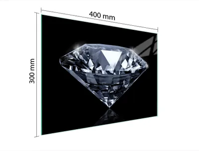 Produktbild von Schneidebrett Herdabdeckplatte Multiglasschneidplatte 40x30 cm Diamant Schwarz