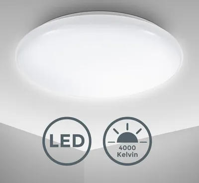 Produktbild von Deckenleuchte Ø27,8 cm - 12W, 1200lm, LED, neutralweiß, weiß