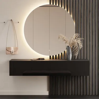 Produktbild von Planetmöbel Flur Möbel Garderobe 1x Hängeschrank 160 cm schwarz mit Nova Spiegel 100 cm