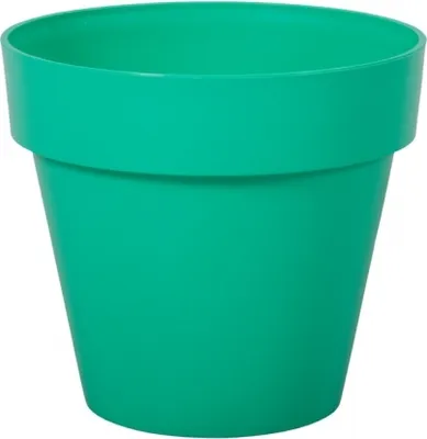 Image de Pot de fleurs MITU plastique bleu vert brillant d16x14cm