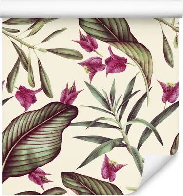 Produktbild von 10m VLIES TAPETE Rolle Blumen Blätter Pflanzen Exotisch Tropen Flora XXL