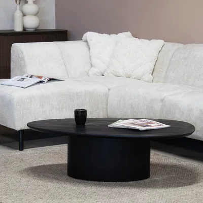 Produktbild von Couchtisch Schwarz 110 cm – Organische Form – Nara Tisch