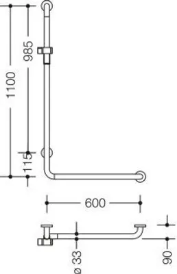 Produktbild von HEWI 805.33.210R 99 Winkelgriff m.Br.H.Stg.Ser 805, re,