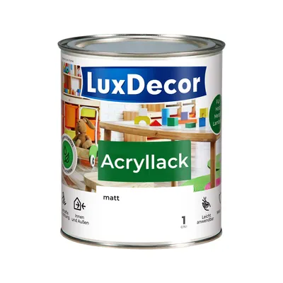Produktbild von Acryllack 750ml Matt (01) Schneeweiß Weißlack Holzlack Spielzeuge Metall Möbel