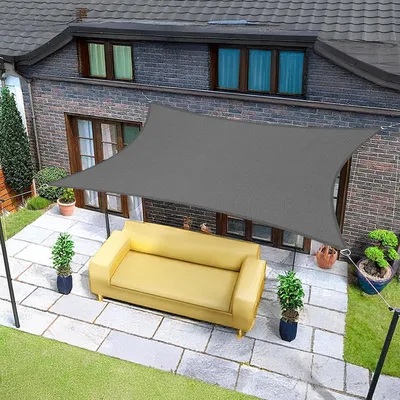 Produktbild von Sonnensegel Quadrat 5x5m Wasserdicht Anthrazit 95% UV-Schutz Polyester