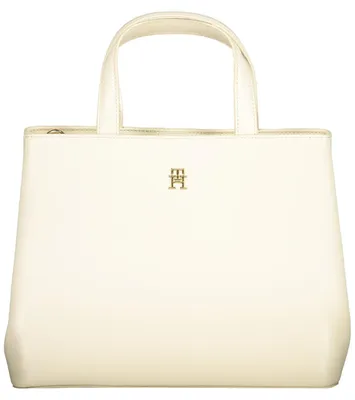 Produktbild von Beige Handtasche mit verstellbarem Gurt & Druckknopfverschluss