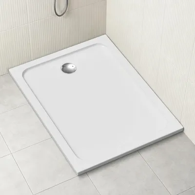 Obrázok produktu pre ISOISL sprchová vanička, 120 x 90 cm, obdĺžnikový tvar, výška 4 cm, akryl, odtokový otvor s priemerom 90 mm, biela farba