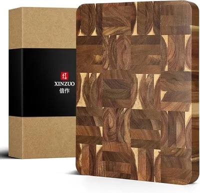 Imagen del producto de Tabla de cortar para alimentos con base de madera de acacia (41x31x4.2 cm), ideal para la cocina