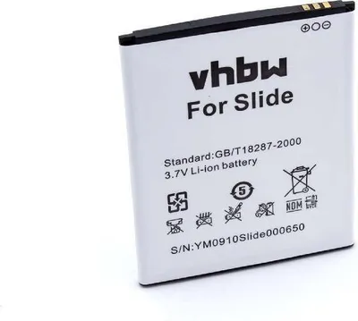 Produktbild von vhbw Akku kompatibel mit Wiko N300, Slide, Slide 4G, Slide 4GB Handy Smartphone Telefon (2500 mAh, 3,8 V, Li-Ion)