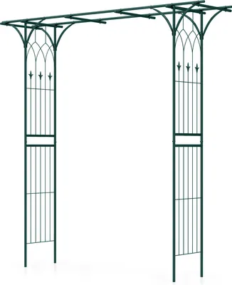 Obrázek produktu pro COSTWAY Kovový oblouk na růže pro popínavé rostliny, zahradní oblouk, podpůrná mříž pro popínavé růže 205x52x205cm