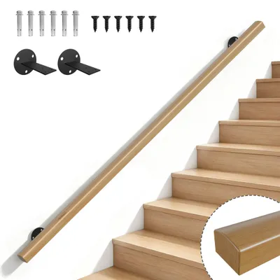 Obrázok produktu pre XMTECH Drevená zábradlie z buku, 60 x 40 mm, drevené zábradlie na schody, nástenné zábradlie, dĺžka 200 cm