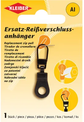 Produktbild von KLEIBER Reißverschlussanhänger Metall schwarz