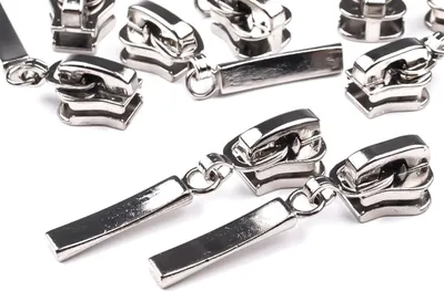 5 Metall-Zipper m. Autolock f. Kunststoff-Reißverschlüssse 5mm silber