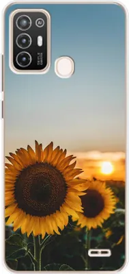 Produktbild von König Design Hülle kompatibel mit ZTE Blade A52 Kunststoff Soft Handyhülle - Handy Case Sonnenblumen