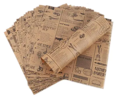 Produktbild von 100 Blätter Deli Papierblätter, Pommes Papier für Korb, Umweltfreundliches Backpapier, Burger Wrap Papier für Burger, Butterbrot, Käse, Pommes (25x25cm)  25*25cm