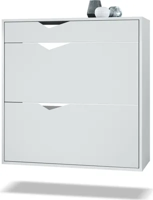 Produktbild von Vladon Schuhschrank Kolmio 85 x 87 x 33 cm,  Germany, Korpus in Weiß matt, Fronten in Weiß matt | Große Farbauswahl