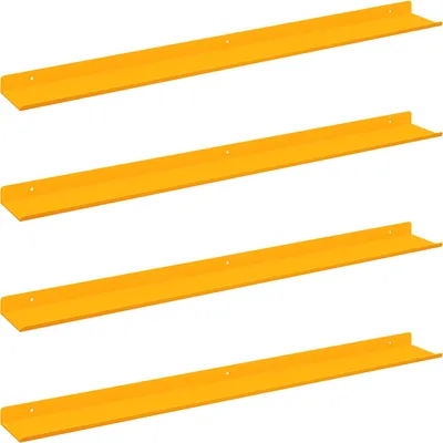 Produktbild von vidaXL Schwebendes Regal 4 pcs Senfgelb 80 x 9 x 2,5 cm Stahl