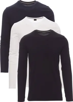 Produktbild von Mivaro Herren 3er Pack Langarmshirts aus Baumwolle - Longsleeve mit Rundhals, leicht anliegend, feinmaschiges Gewebe, Größen S bis 5XL