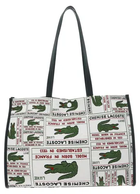 Image de LACOSTE sac à épaule sac shopper Shopping Bag Multiple Label Sinople multicolore