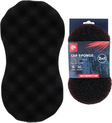Image de Éponge double face Dirt Devil pour voiture, 21,5 × 11 cm – Éponge de lavage et de nettoyage