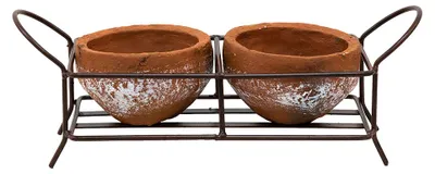 Produktbild von Clayre & Eef Pflanzenhalter 30x12x10 cm Braun Metall