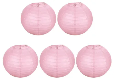 Papierlaternen 20,3 cm, 5 Stück, rosa, hängend, für Feste