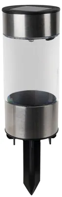 Produktbild von 10er-Set Solar-/Dekoerdspieß "ROTA" H: 19cm, Lampe für den Außenbereich im Modern-Style, aus Metall und Kunststoff in nickelmatt, 19 cm hoch, Ø 5 cm, Diode – mit Schiebeschalter