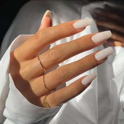 Produktbild von Press On Nails Lange Mandel Eckig Sarg Weiß Glänzend Jelly-Gel 24 Stück